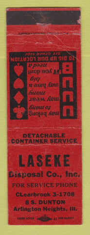 Matchbook Cover - Laseke Disposal Arlington Heights IL WEAR