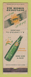 Matchbook Cover - Diplomat Giner Ale Chicago IL AJ Canfield WORN