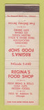 Matchbook Cover - Regina's Food Shop Chicago IL Grocery