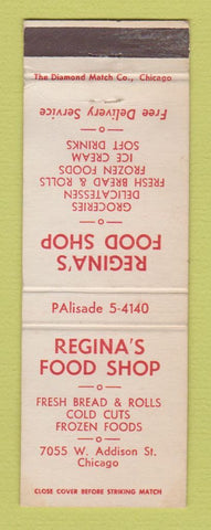 Matchbook Cover - Regina's Food Shop Chicago IL Grocery