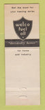 Matchbook Cover - Welco oil gas delivery Chicago IL
