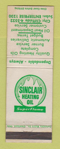 Matchbook Cover - Sinclair oil gas Heating Oil Chicago? WEAR