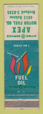 Matchbook Cover - Apex Motor Fuel Cities oil gas Skokie IL