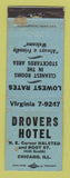 Matchbook Cover - Drovers Hotel Chicago IL WORN