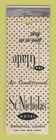 Matchbook Cover - St Nicholas Hotel Springfield IL