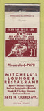 Matchbook Cover - Mitchell's Lounge Restaurant Chicavo IL WEAR