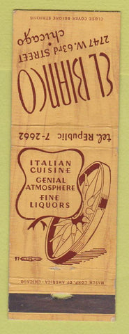 Matchbook Cover - El Bianco Italian Restaurant Chicago IL