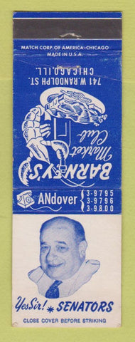 Matchbook Cover - Barney's Market Club Chicago IL WEAR