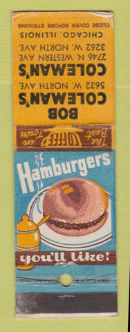 Matchbook Cover - Bob Coleman's Restaurant Chicago IL WEAR