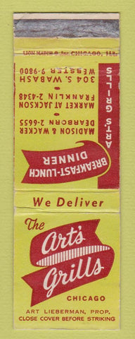 Matchbook Cover - Art's Grills Chicago IL WEAR