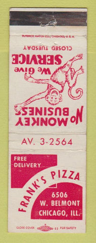 Matchbook Cover - Frank's Pizza Chicago IL WEAR