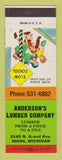Matchbook Cover - Anderson's Lumber Irons MI SAMPLE