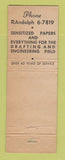 Matchbook Cover - US Blue Print Paper Chicago IL WORN