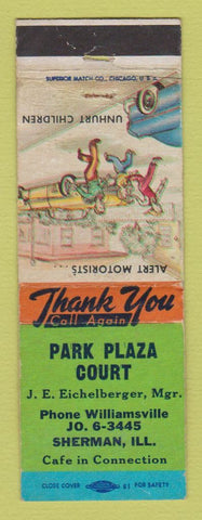 Matchbook Cover - Park Plaza Court Motel Sherman IL WEAR