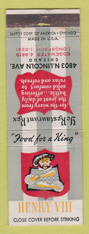 Matchbook Cover - Henry VIII Restaurant Chicago IL WEAR