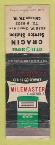 Matchbook Cover - Cities oil gas Cragin Chicago IL WORN