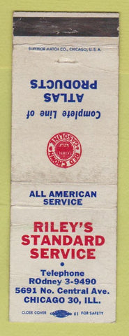 Matchbook Cover - Riley's Red Crown oil gas Atlas Chicago IL WEAR