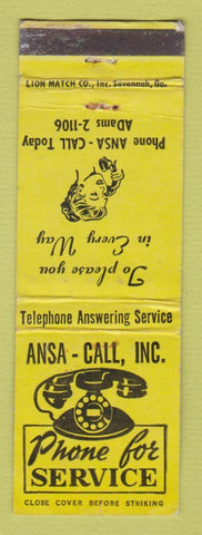 Matchbook Cover - ANSA Call Service Operating Service? WEAR