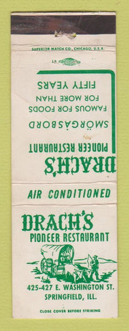 Matchbook Cover - Drach's Pioneer Restaurant Springfield IL WEAR