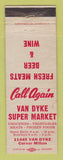 Matchbook Cover - Van Dyke Super Market Grocery Detroit?