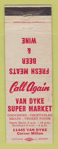 Matchbook Cover - Van Dyke Super Market Grocery Detroit?