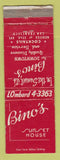 Matchbook Cover - Bino's Restaurant San Francisco CA Sunset House WEAR