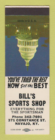 Matchbook Cover - Bill's Sports Shop Navajo KY SAMPLE