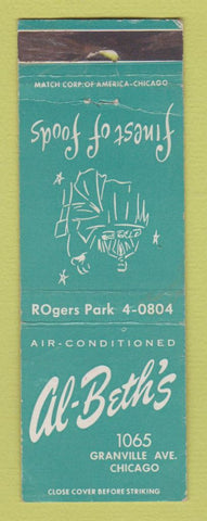Matchbook Cover - Al Bath's Restaurant Chicago IL WORN