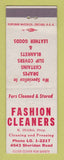 Matchbook Cover - Fashion Cleaners Chicago IL K Inaba