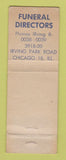 Matchbook Cover - Mee & Ramme Funeral Home Chicago IL WORN