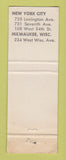 Matchbook Cover - Calico Kitchen New York City Milwaukee WI WEAR