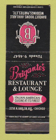 Matchbook Cover - Brigante's Restaurant Italian Chicago IL WEAR