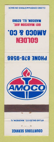 Matchbook Cover - Amoco oil gas Golden Madison IL WEAR