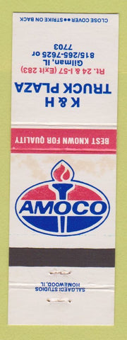 Matchbook Cover - Amoco oil gas K&H Truck Plaza Gilman IL WEAR