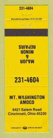 Matchbook Cover - Amoco oil gas Mount Washington Cincinnati OH