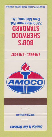 Matchbook Cover - Amoco oil gas Bob's Sherwood Des Moines IA