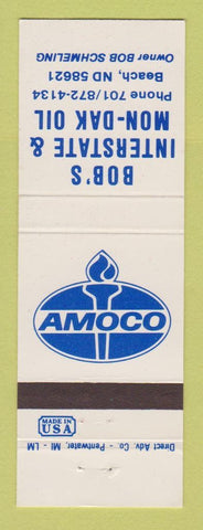 Matchbook Cover - Amoco oil gas Bob's Interstate Mon Dak Beach ND