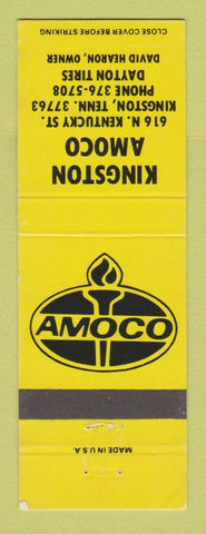 Matchbook Cover - Amoco oil gas Kingston TN Dayton Tires YELLOW