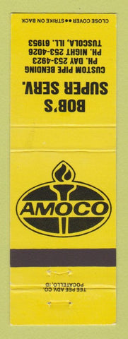 Matchbook Cover - Amoco oil gas Bob's Tuscola IL YELLOW