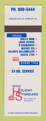 Matchbook Cover - Amoco oil gas Neal's Holiday Standard East Peoria IL