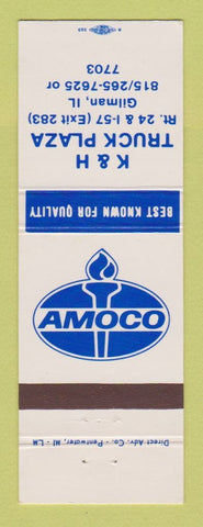 Matchbook Cover - Amoco oil gas K&H Truck Plaza Gilman IL