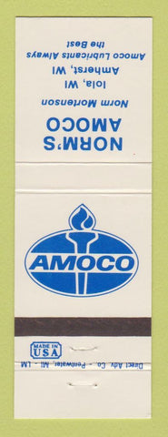 Matchbook Cover - Amoco oil gas Norm's Amherst WI Iola