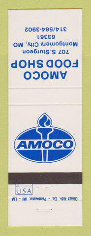 Matchbook Cover - Amoco oil gas Food Shop Montgomery City MO
