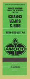 Matchbook Cover - Amoco oil gas Bob's Tuscola IL GREEN