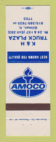 Matchbook Cover - Amoco oil gas K&H Truck Plaza Gilman IL
