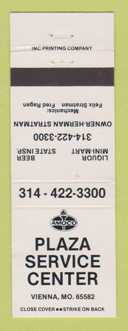 Matchbook Cover - Amoco oil gas Plaza Service Center Vienna MO WHITE