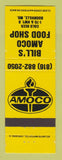 Matchbook Cover - Amoco oil gas Bill's Boonville MO