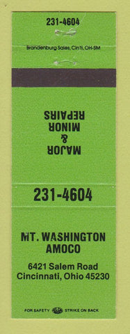 Matchbook Cover - Amoco oil gas Mount Washington Cincinnati OH