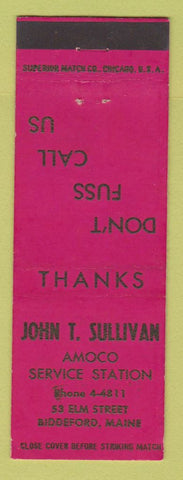 Matchbook Cover - Amoco oil gas John T Sullivan Biddeford ME