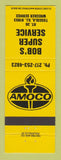 Matchbook Cover - Amoco oil gas Bob's Tuscola IL YELLOW